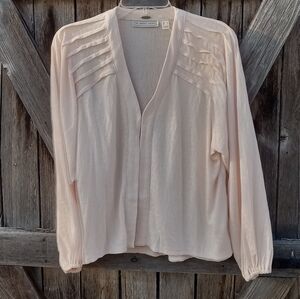 The Muses Closet Textured Sweater Knit Cardigan, Ivory, M